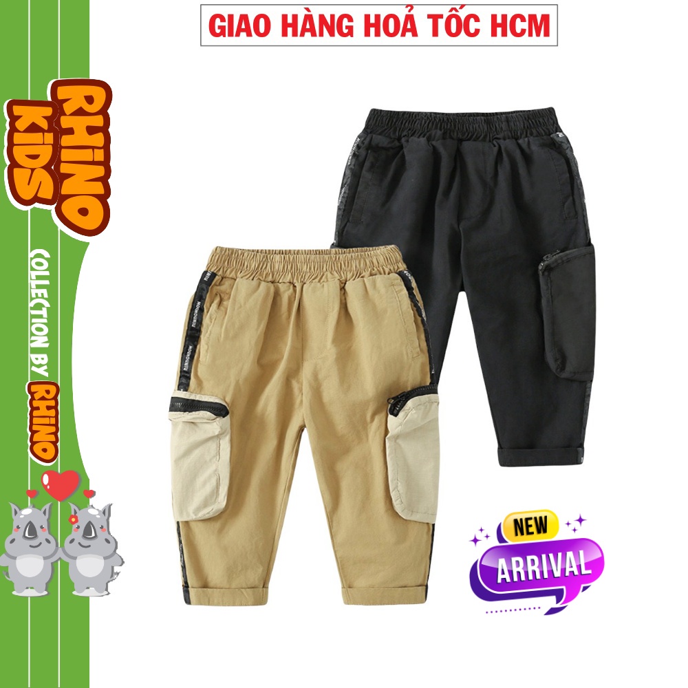 Quần KAKI dài quần dài cho bé trai túi hộp phong cách thể thao chất liệu Kaki an toàn form vừa đẹp