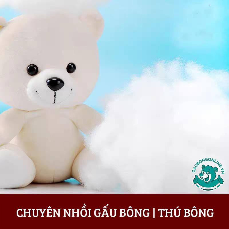 1 KG Bông gòn lông xoắn 3 chiều 7D trắng tinh, cao cấp nhồi gối, gấu bông