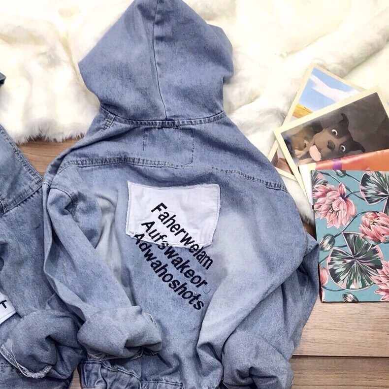 *Free Ship 99k* --Áo Khoác Jean Nữ Mũ Đắp Futer &lt;----- Mina-Fashion
