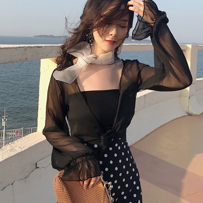 Áo Khoác Voan Mỏng Ngắn Chống Nắng Thời Trang Mùa Hè Cho Nữ