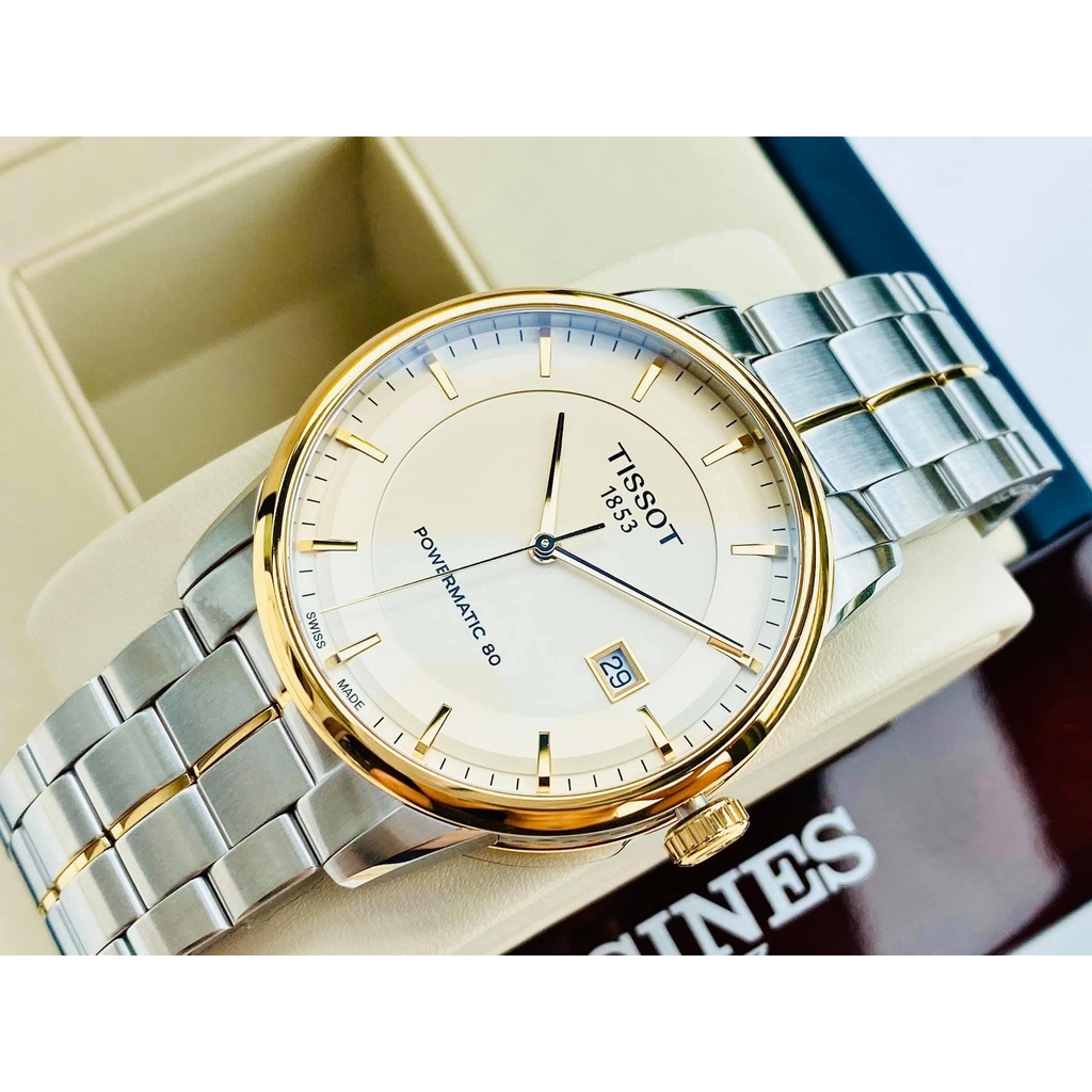 Đồng hồ nam chính hãng Tissot Luxury Powermatic 80 Demi Gold T086.407.22.261.00 - Máy cơ tự động - Kính Sapphire