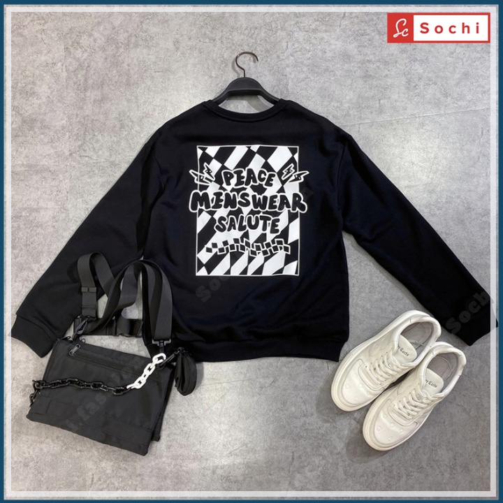 Áo thu đông tay dài, áo giữ nhiệt cổ tròn 3D lạ mắt in CARO mã SW6.69