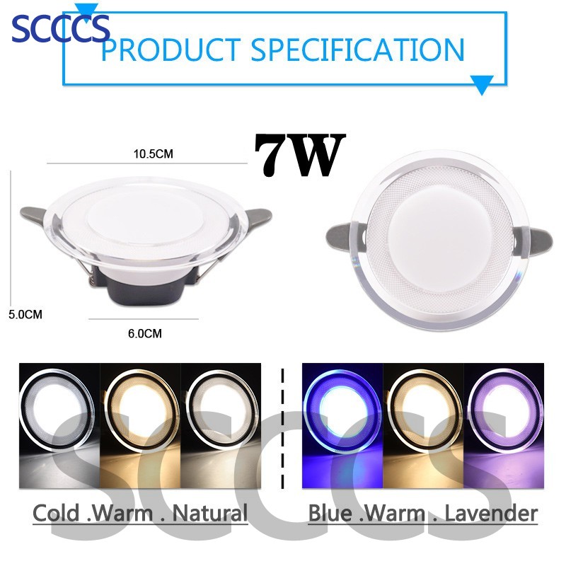 led Downlight Round  downlight Light Panel Lights Ceiling Recessed Lamps  7W   Indoor recessed downligh 220V down light led ceiling lights