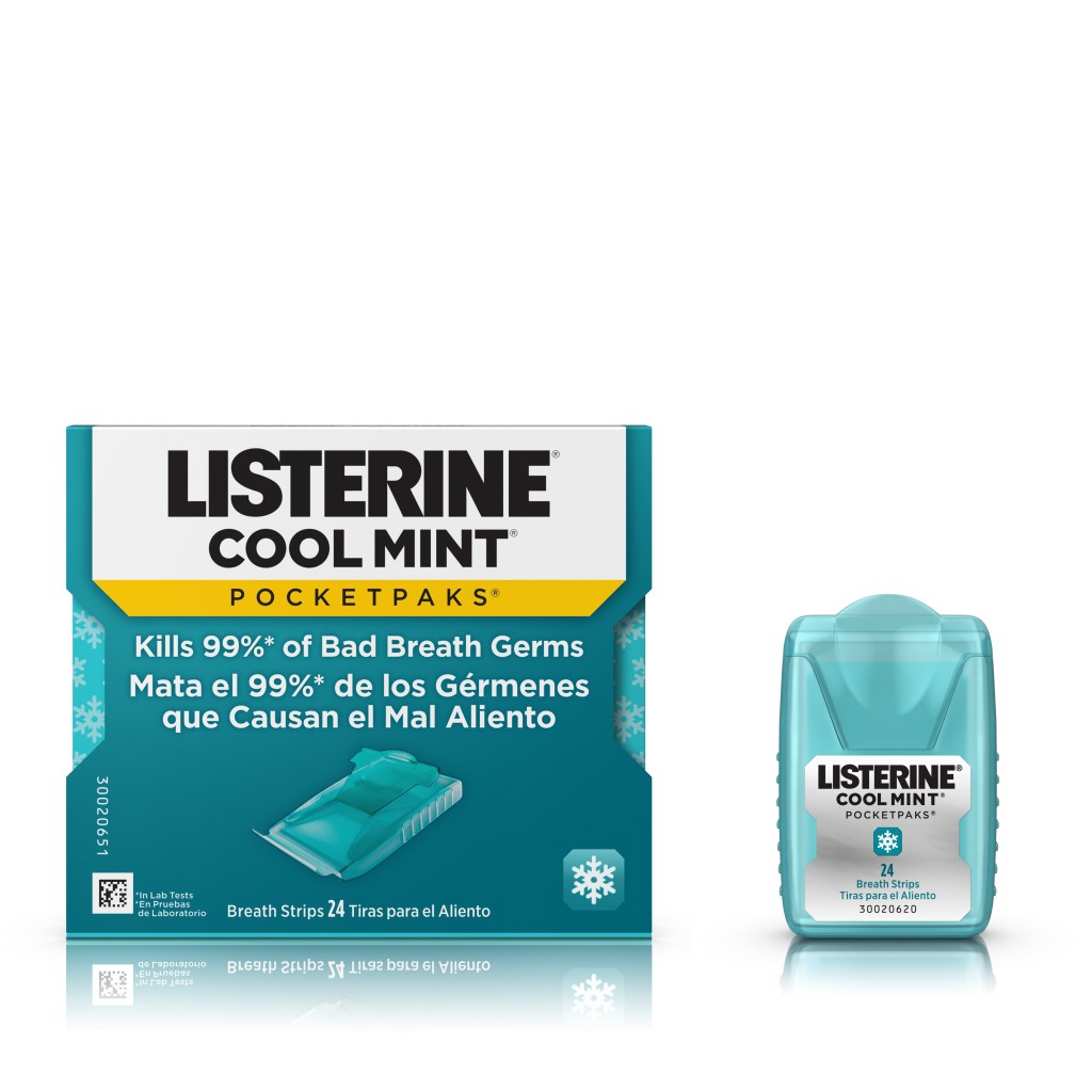 Miếng ngậm thơm miệng Listerine Pocketpaks Breath Strips, Cool Mint -24 miếng
