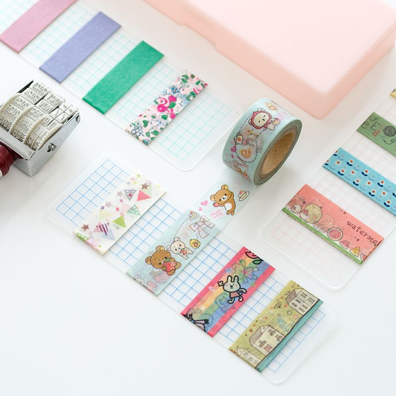 Tấm nhựa chiết washi tape có kẻ ô tiện lợi