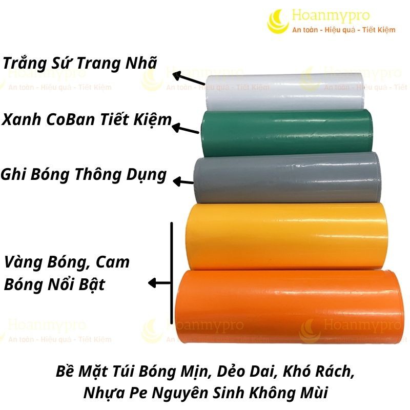 Bịch NiLon Pe Gói Hàng Niêm Phong 10 Túi Màu Cam Bóng Size 20x30 TuiGoiHangHoanmypro