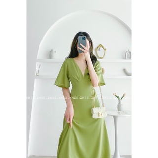 Váy cốm lụa tay cánh dơi dáng dài hàng đẹp