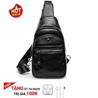 Túi da đeo chéo nam Hàng Cao Cấp – đựng được ipad, sách vở Hot 2018