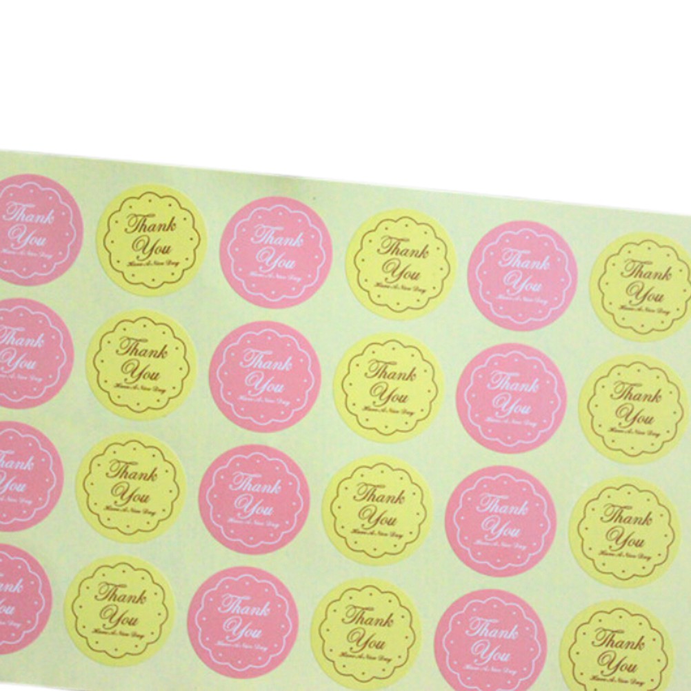 Set 24 Miếng Dán Hình Oval In Chữ Thank You Nhãn Dán Cho Gói Quà Phong Bì Túi Thẻ Con Dấu Hình Oval Cảm Ơn
