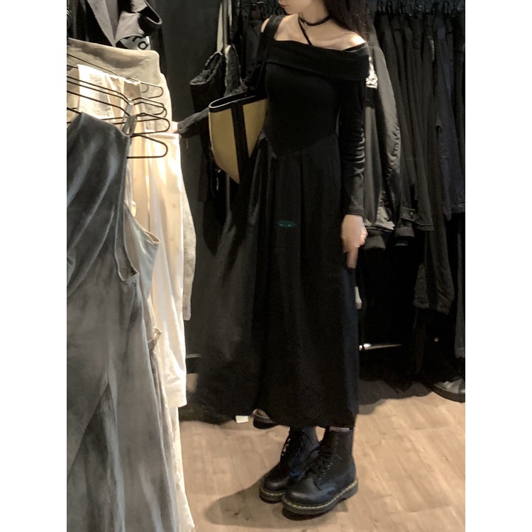 Đầm Nữ Tay Dài Lệch Vai Thời Trang Quyến Rũ