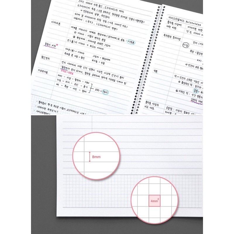 Vở B5 gáy lò xo kẻ ngang Hàn Quốc - ICONIC Basic Notebook Cornell Paper