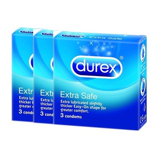 Bộ 3 hộp 3 bao cao su siêu an toàn Durex Extra Safe 3S