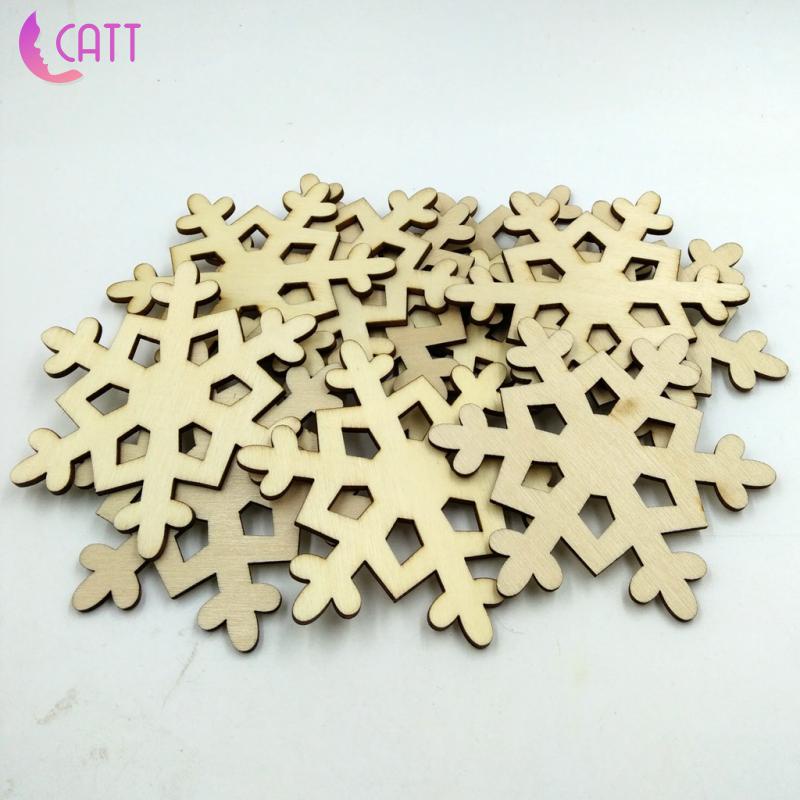 Bộ 5 miếng gỗ tròn kèm dây treo dùng trang trí cây thông Giáng Sinh