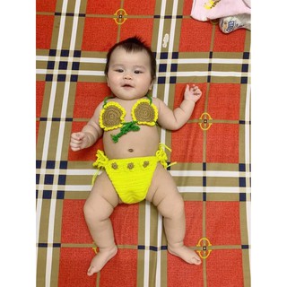 Bộ Bikini Len Đan Tay Siêu Kute Cho Bé