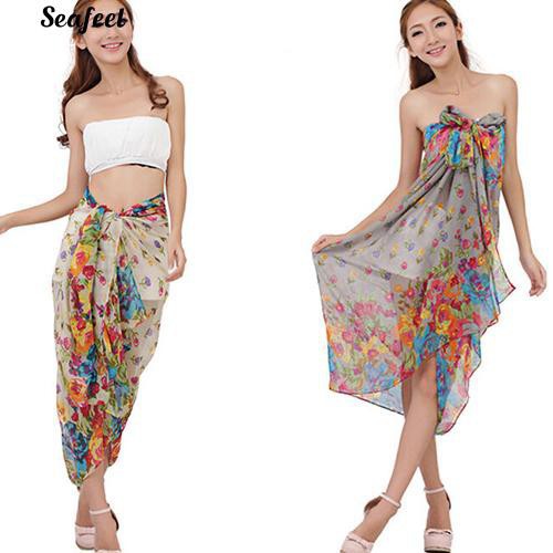 Khăn choàng vải voan họa tiết hoa choàng cổ làm quà giáng sinh