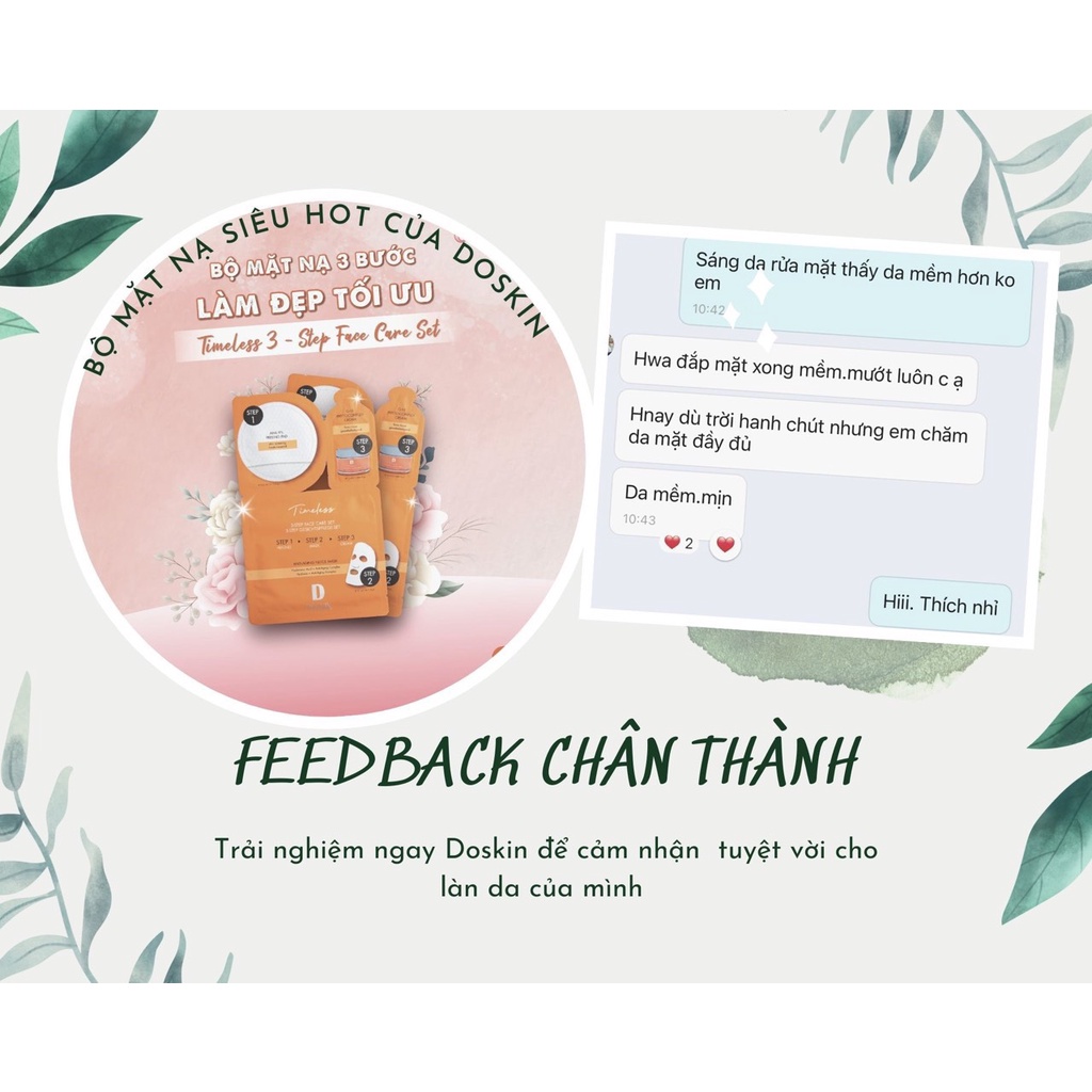 Combo 5 bộ mặt nạ dưỡng ẩm,  mạt nạ chống lão hóa Doskin