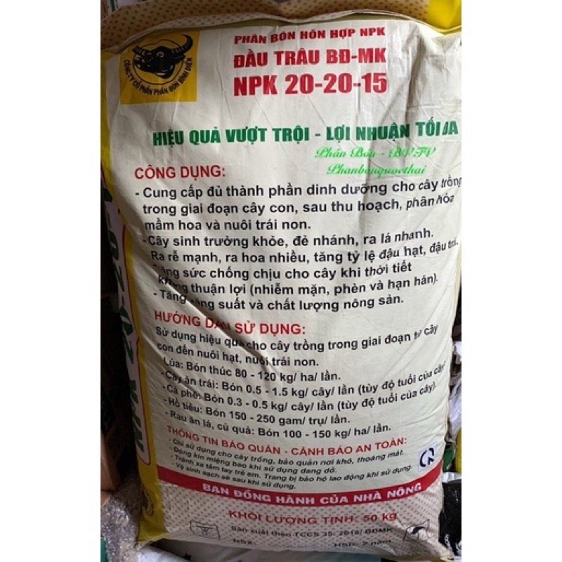 Phân bón tổng hợp NPK 20 20 15 Đầu Trâu Bình Điền Mekong , cho hoa và cây cảnh