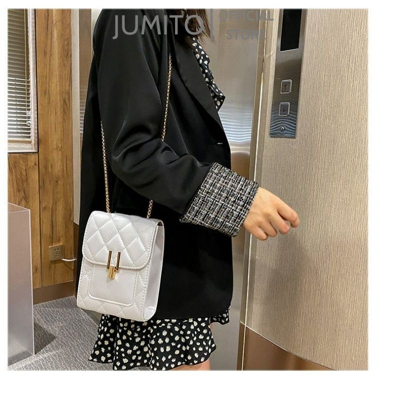 Túi xách nữ đeo chéo đeo vai hộp mini dây xích da pu pu siêu xinh JUMITO SF1815