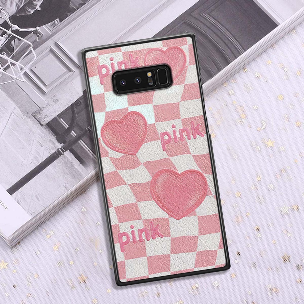 Ốp Samsung Note 8 caro trái tim cá tính, thời trang siêu đẹp, siêu phong cách