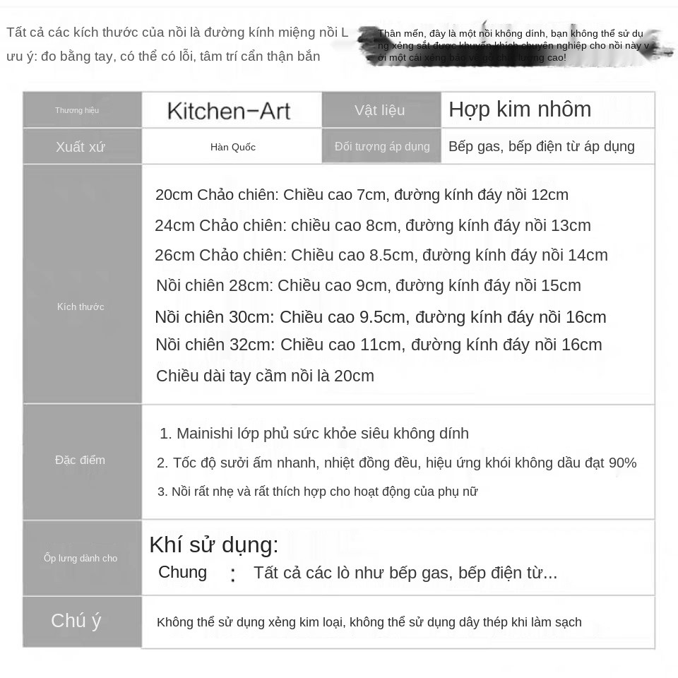 ▤✸✐Chảo chống dính vân đá y tế nhập khẩu Hàn Quốc không khói bếp gas từ dùng cho nồi nấu ăn gia đình