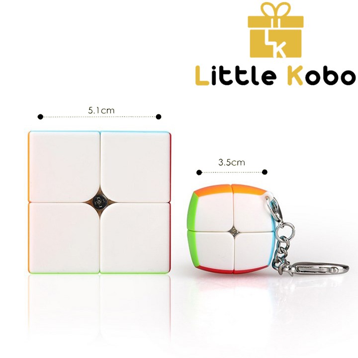 Móc Khóa Rubik 2x2 Stickerless QiYi Cube Rubic 2 Tầng