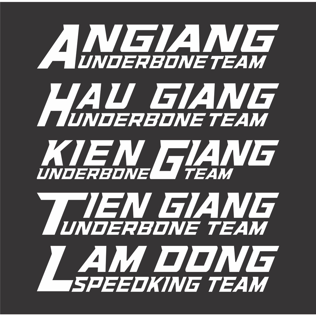 Tem rời KHÔNG VIỀN - Tem Lột Underbone Cần Thơ - Sài Gòn - Bạc Liêu - Tiền Giang - Trà Vinh - Bến Tre