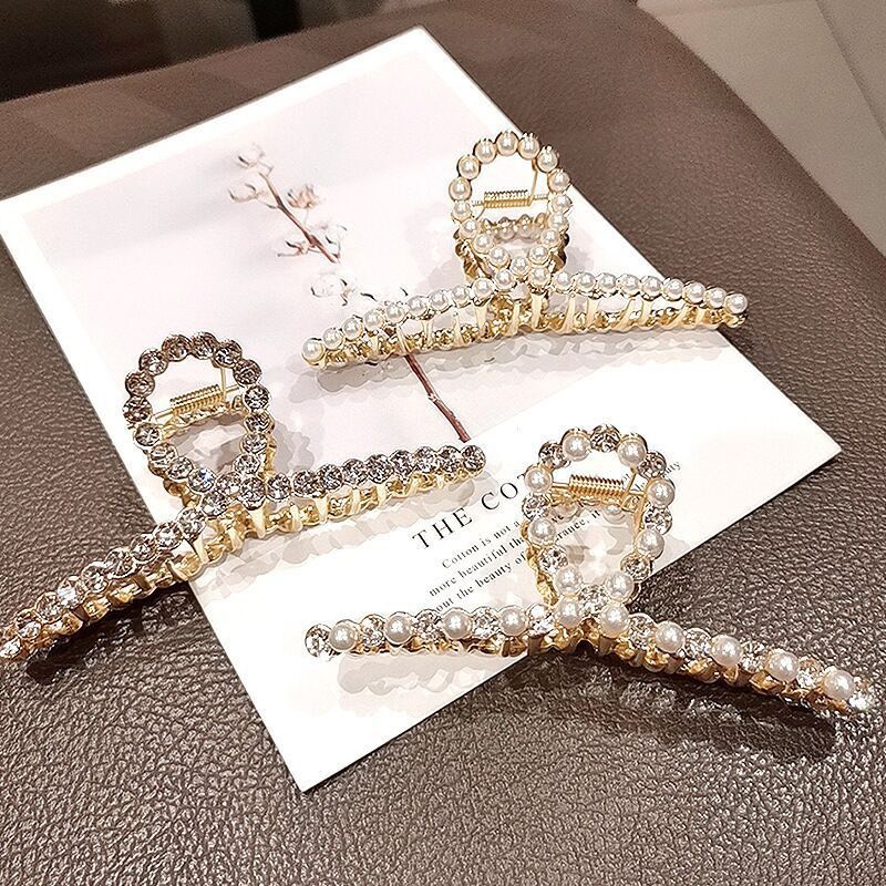 Kẹp Tóc Nữ ❤️FREESHIP❤️ Kẹp Tóc Kim Loại Gắn Đá - Ngọc Trai nhân tạo sang trọng phong cách Hàn Quốc xinh xắn cho nữ
