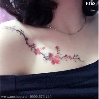 Hình Xăm Dán Cành Đào E168