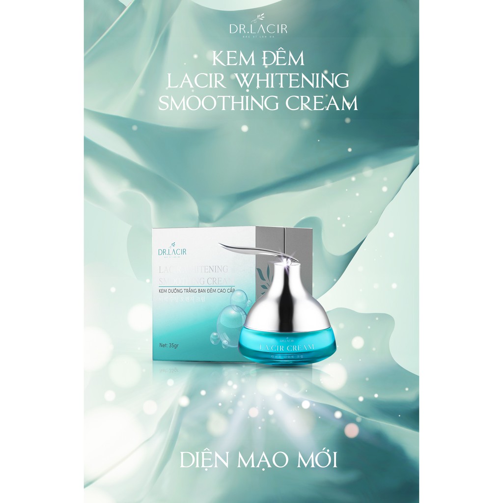 Kem Dưỡng Trắng Da Ban Đêm Drlacir,Hộp 50g,Ngăn ngừa lão hoá chảy xệ,cải thiện nếp nhăn giúp da mềm mại,làm trắng da