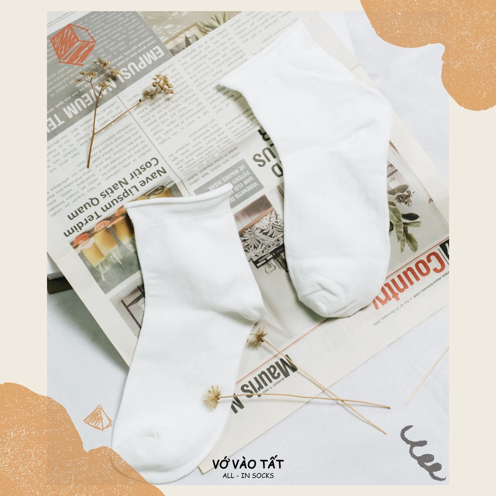 TẤT VỚ TRẮNG HOA VĂN LOLITA NỮ TÍNH