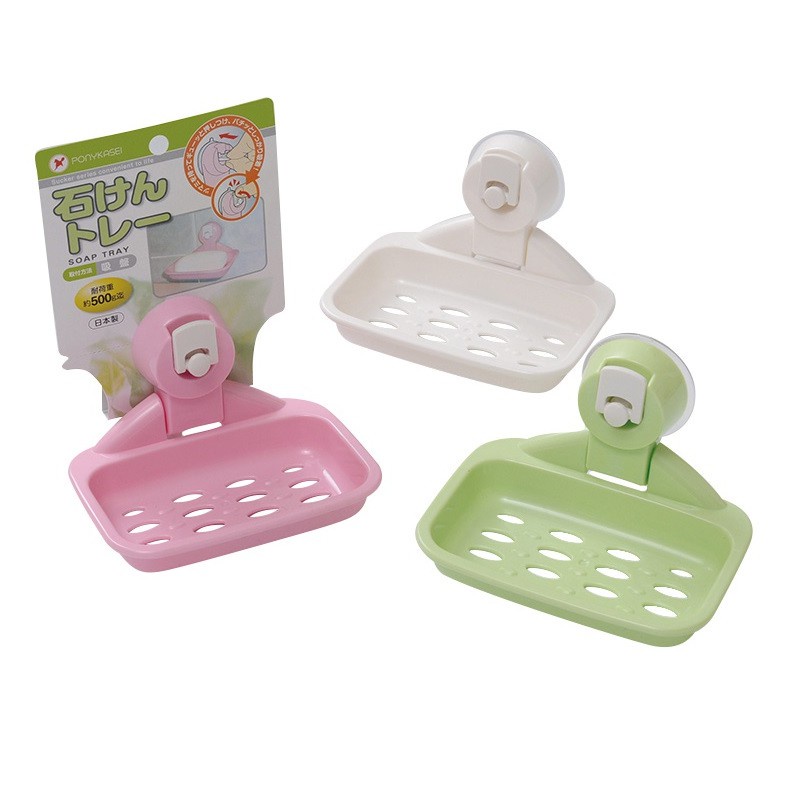 Giá Để Xà Phòng Ponykasei Hút Chân Không Hàng Nhật - Màu Ngẫu Nhiên
