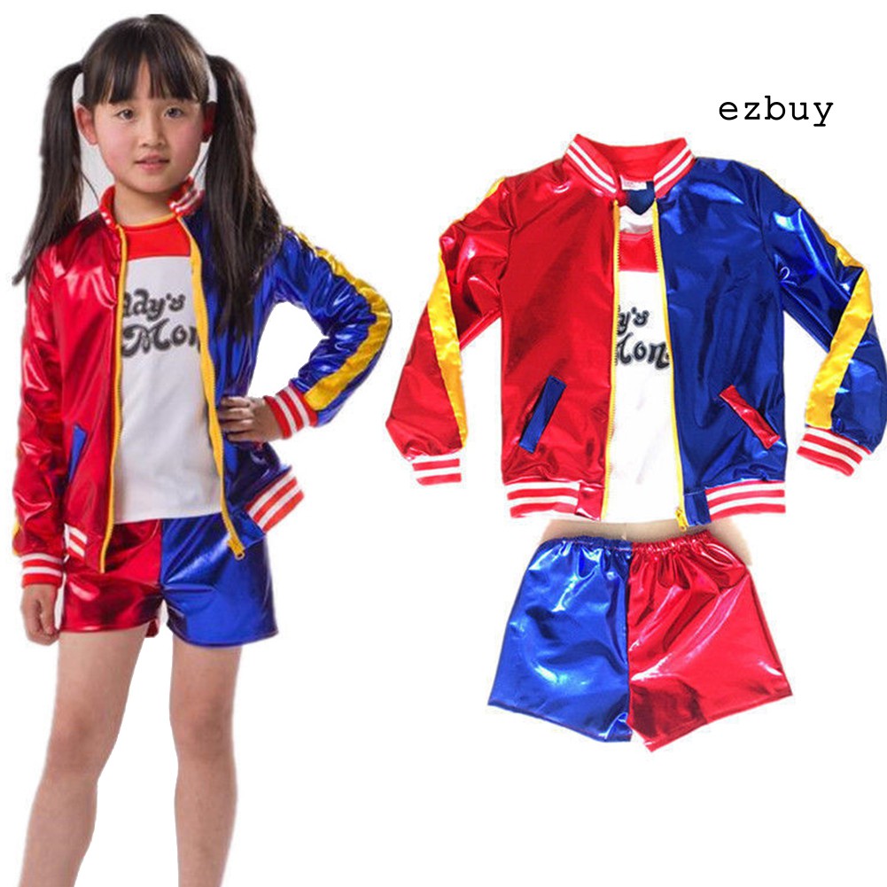 Bộ 4 trang phục hóa trang nhân vật Harley Quinn cho bé gái