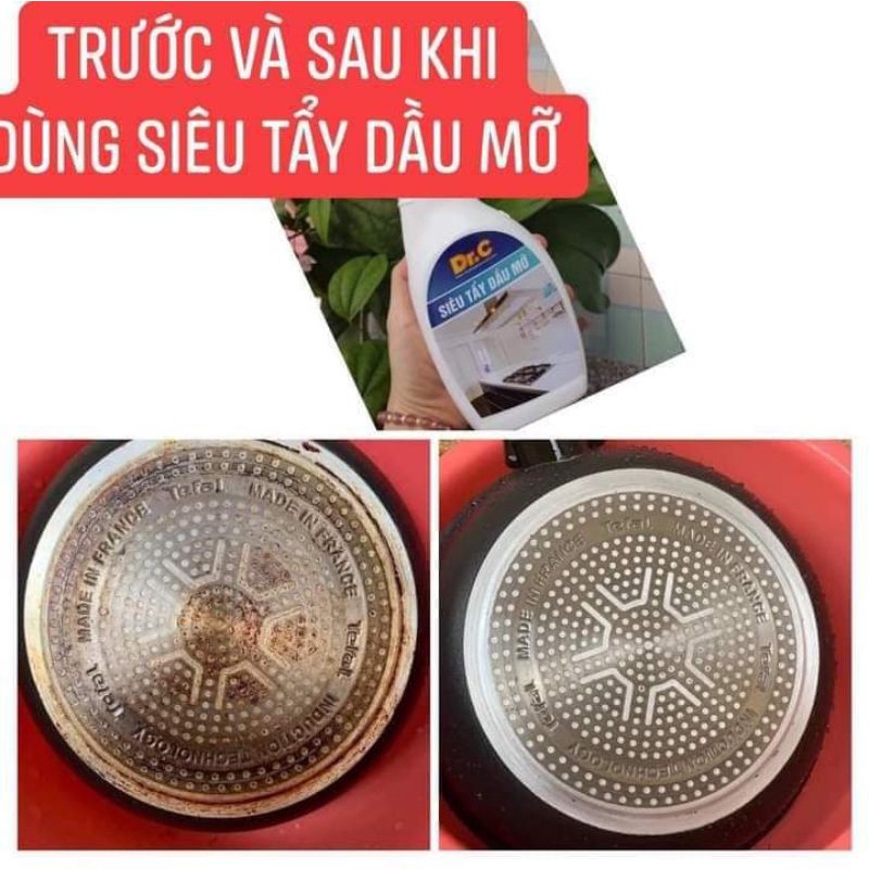 Siêu tẩy dầu mỡ Dr.c - Làm sạch mọi vết dầu mỡ trên bếp gas, tấm hút mùi, xoong nồi