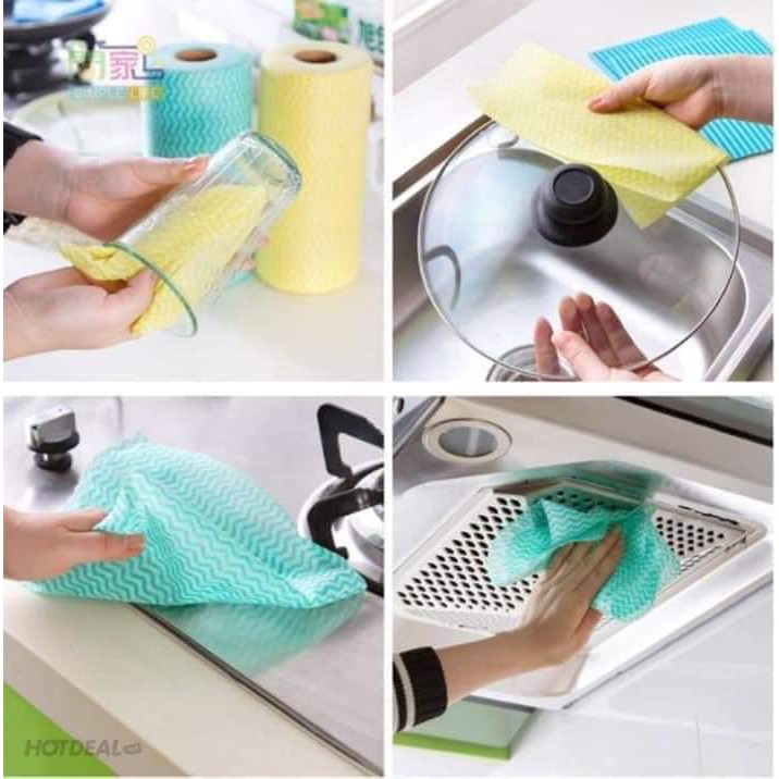 combo 10 cuộn giấyFREESHIPCuộn Giấy Lau Đa Năng Bằng Khăn lau bếp Vải Không Dệt, Cuộn Giấy Vải Lau Đa Năng Tiện
