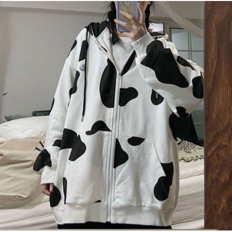 Áo Hoodie bò sữa form rộng khóa kéo Unisex nam nữ | BigBuy360 - bigbuy360.vn