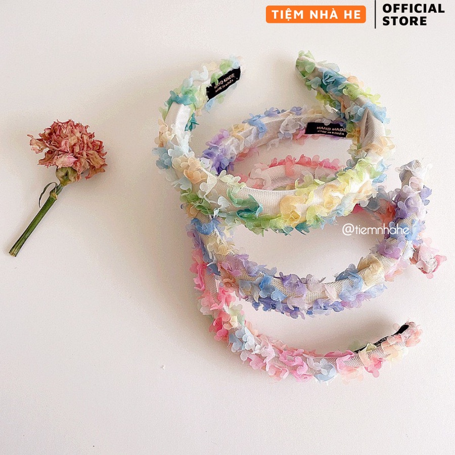 Băng Đô Bờm Cài Tóc Ren Lưới Họa Tiết Hoa Nhí Phong Cách Thời Trang Hàn Quốc Cho Bé Tiệm Nhà He