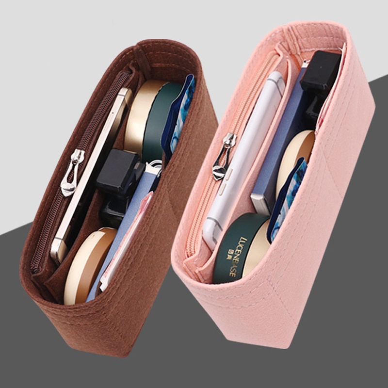 Túi chèn EVERTONER vải nỉ đựng mỹ phẩm thích hợp cho túi xách tay nữ Baguette