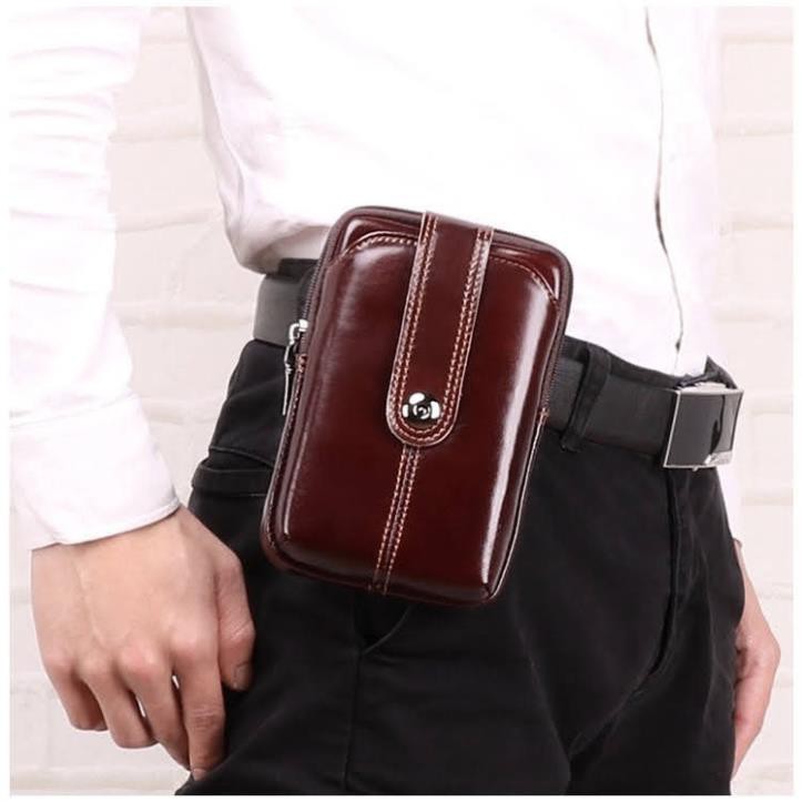 Ví Đeo Thắt Lưng Đựng Điện thoại Da Bò cao cấp BH Da 3 Năm [HÀNG XIN XUẤT KHẨU] | BigBuy360 - bigbuy360.vn
