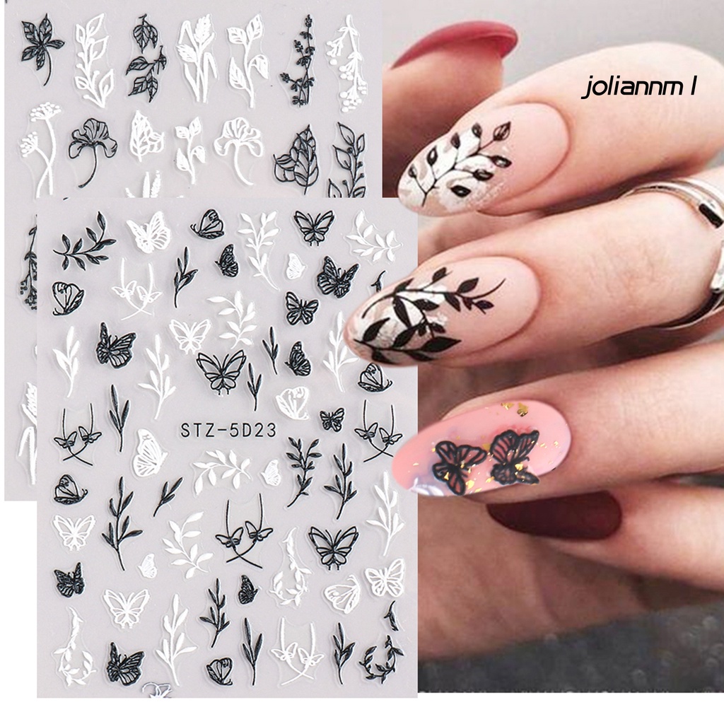 Miếng Dán Trang Trí Móng Tay Hình Hoa Trà Cổ Điển Xinh Xắn Cho Bạn Gái