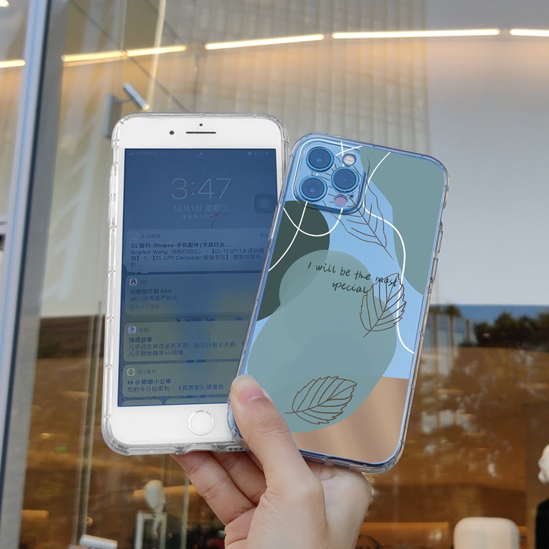 Ốp lưng iphone Ốp điện thoại Suntaiho TPU trong suốt hình lá phong cách Morandi cho IPhone 13 12 11 Pro Max X Xs Max XR 8 7 6 6S Plus