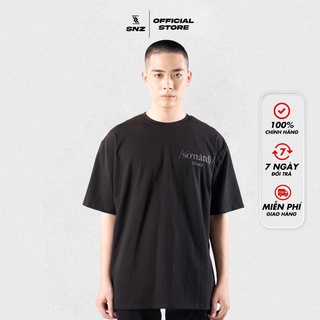 Áo Thun Tay Lỡ Snazzy Phông Unisex Nam Nữ Cotton Oversize Form Rộng Đen Đá