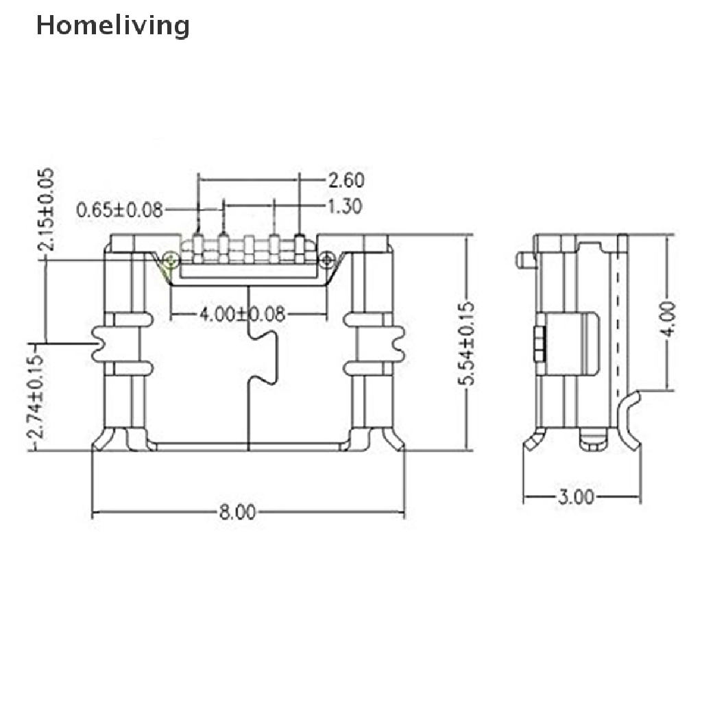 Set 20 Ổ Cắm Micro USB Type B 5-Pin 180 SMD Chuyên Dụng