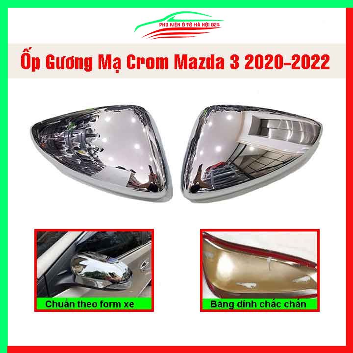 Ốp gương chiếu hậu Mazda 3 2020 mạ crom bảo vệ chống trầy trang trí làm đẹp xe