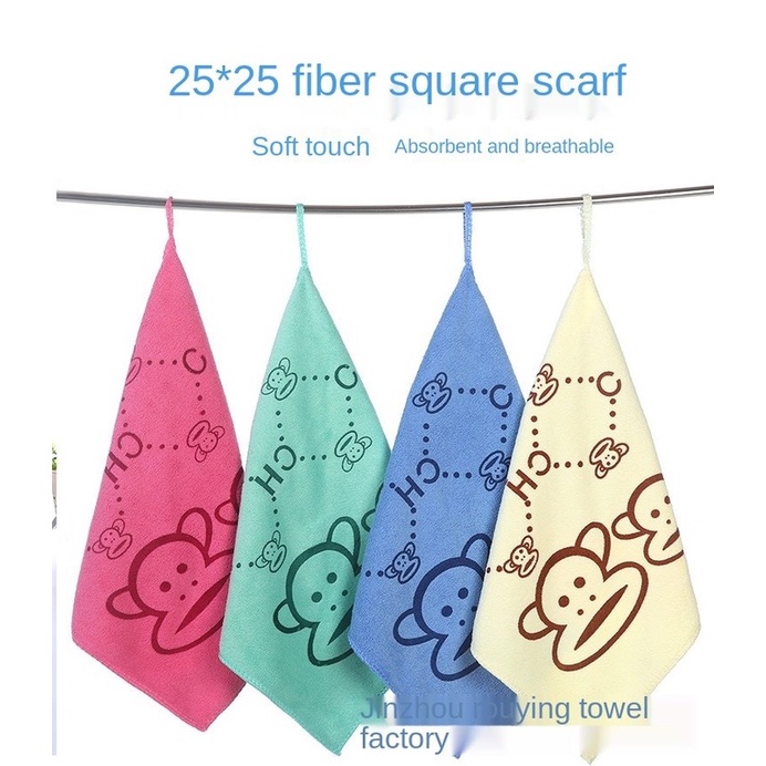 Khăn tắm bằng sợi vải tổng hợp hình vuông có móc cài cho trẻ em 25*25