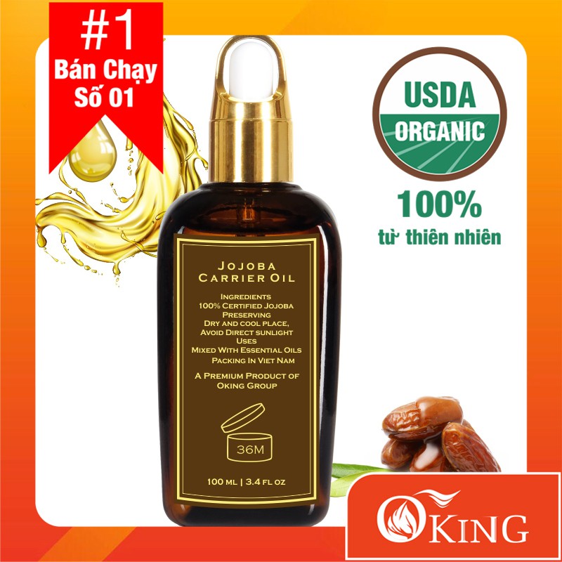 Dầu Jojoba vàng nguyên chất 100ml giúp chăm sóc da hiệu quả