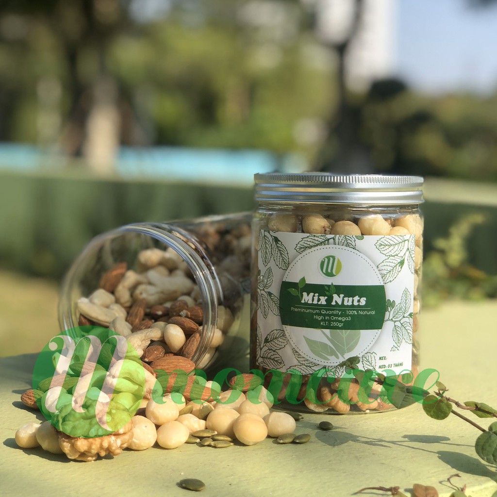 Mixnuts 5 hạt - Tổng hợp 5 loại hạt (macca,óc chó vàng, hạt điều, hạnh nhân, bí xanh)