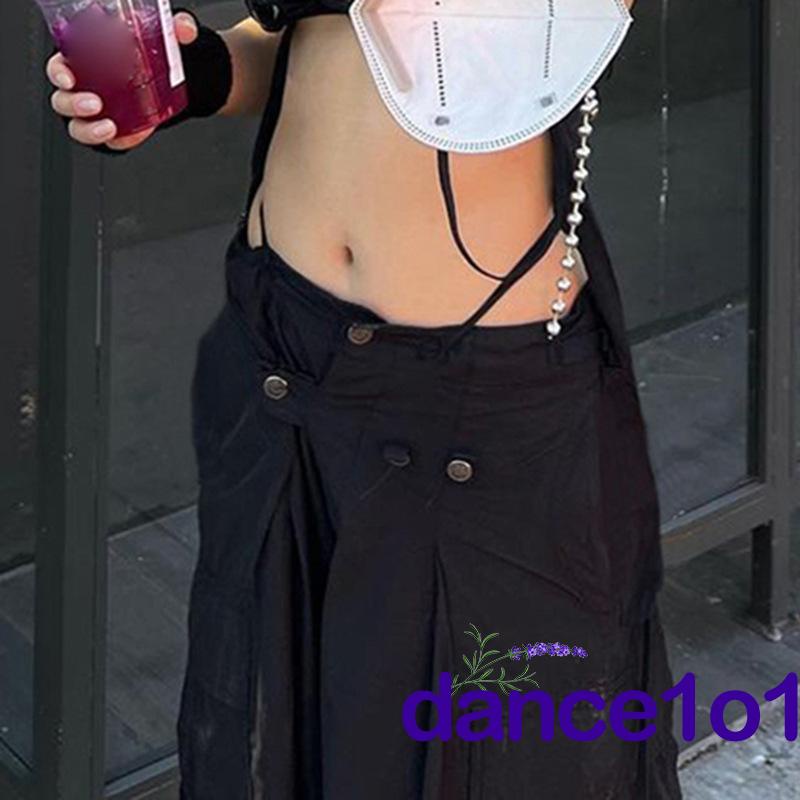 Quần Dài Lưng Thấp Rút Dây Tập Múa Cho Nữ 1O1-Y2k
