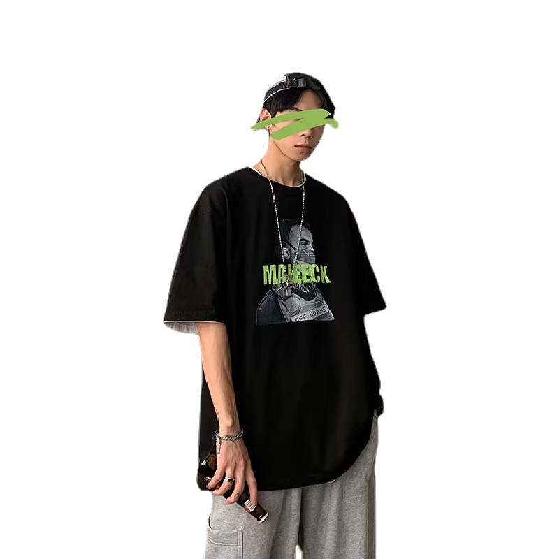 Áo Thun Dáng Rộng In Họa Tiết Hoạt Hình Phong Cách Hàn Quốc Thời Trang Mùa Hè Cho Nam Và Nữ Size M-8XL