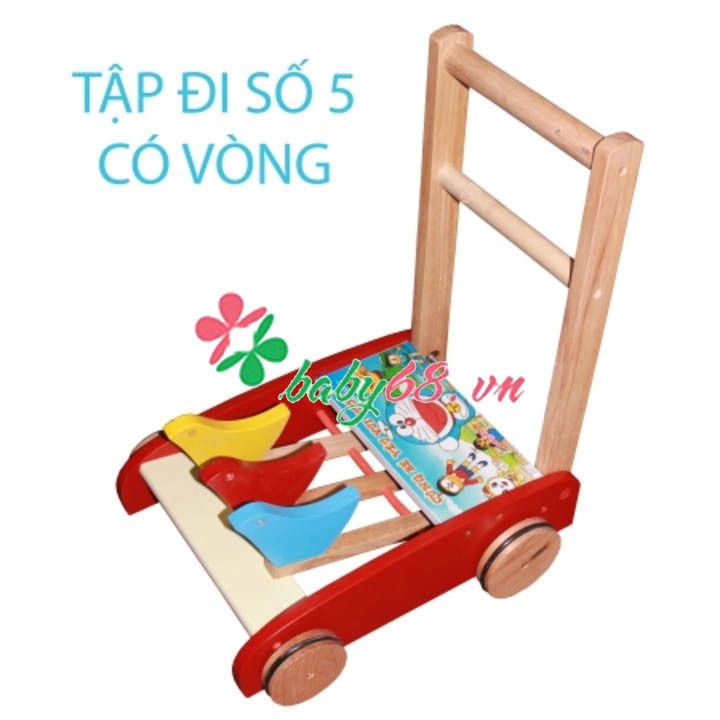 Xe tập đi bằng gỗ Song Son cho bé - Xe tập đi bằng gỗ 3 con chim