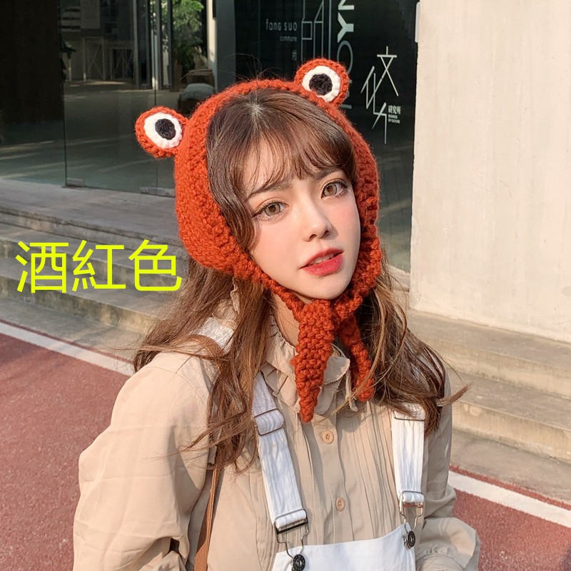Mũ Len Dệt Kim Màu Xanh Lá Cây Thời Trang Thu Đông Hàn Quốc Ngọt Ngào Dễ Thương Dành Cho Bạn Nữ